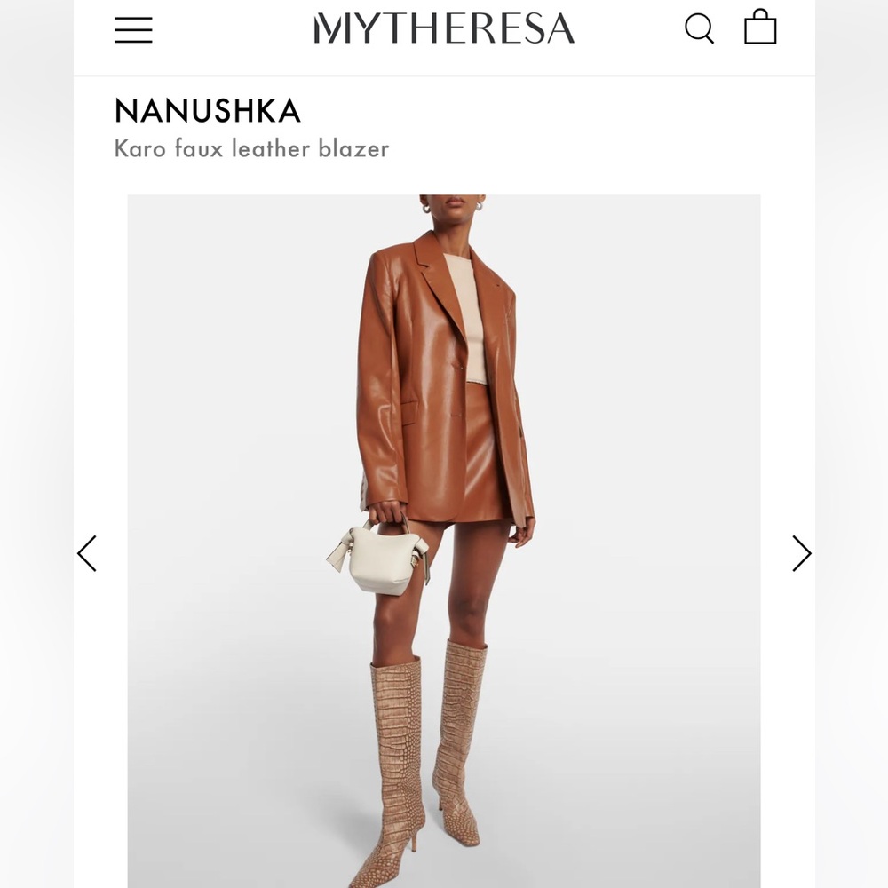 Nanushka faux leather brown blazer